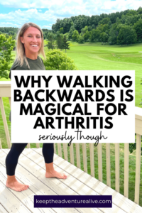 Dr Alyssa Kuhn walking backwards